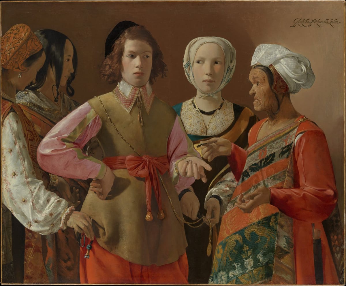 La Diseuse de bonne aventure, par Georges de La Tour : une prédiction vendue à un jeune homme que l’on détrousse